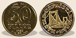 1983-as arany 50 fillér  hivatalos pénzverdei fantaziaveret