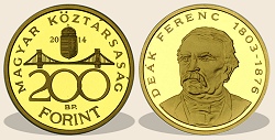 2014-es arany piefort 200 forint  hivatalos pénzverdei fantaziaveret