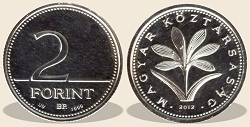 2012-es ezüst 2 forint  hivatalos pénzverdei fantaziaveret