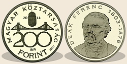 2014-es ezüst PP piefort 200 forint  hivatalos pénzverdei fantaziaveret