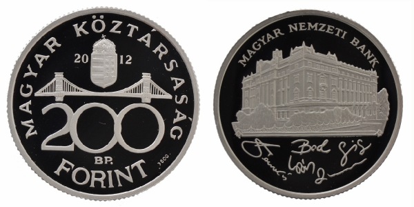 2012 MNB ezüst 200 Forint Piefort emlékérme  PROOF - Csak 100 db!