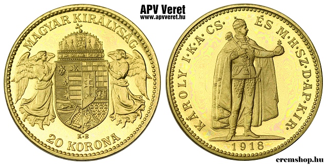 1918-as srgarz 20 korona hivatalos pnzverdei fantziaveret