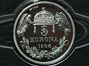 1906-os ezüst 5 korona hivatalos pénzverdei utánveret