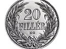 1906-os kupronikkel 20 fillér hivatalos pénzverdei utánveret