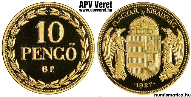 1927-es srgarz 10 peng hivatalos pnzverdei utnveret