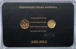 2012-es arany fantziaveret 1 s 2 forint Adamovszky Istvn emlkbliszter