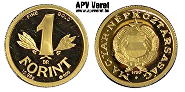 1983-as arany 1 forint  hivatalos pnzverdei fantaziaveret