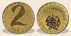 1983-as arany 2 forint  hivatalos pnzverdei fantaziaveret