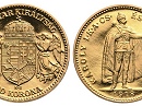 1918-as arany 20 korona hivatalos pnzverdei utnveret