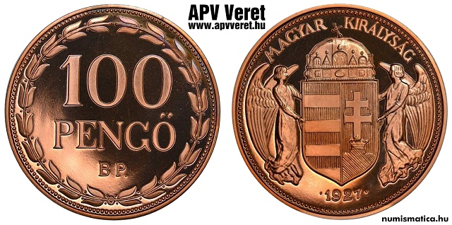 1927-es vrsrz 100 peng hivatalos pnzverdei fantziaveret
